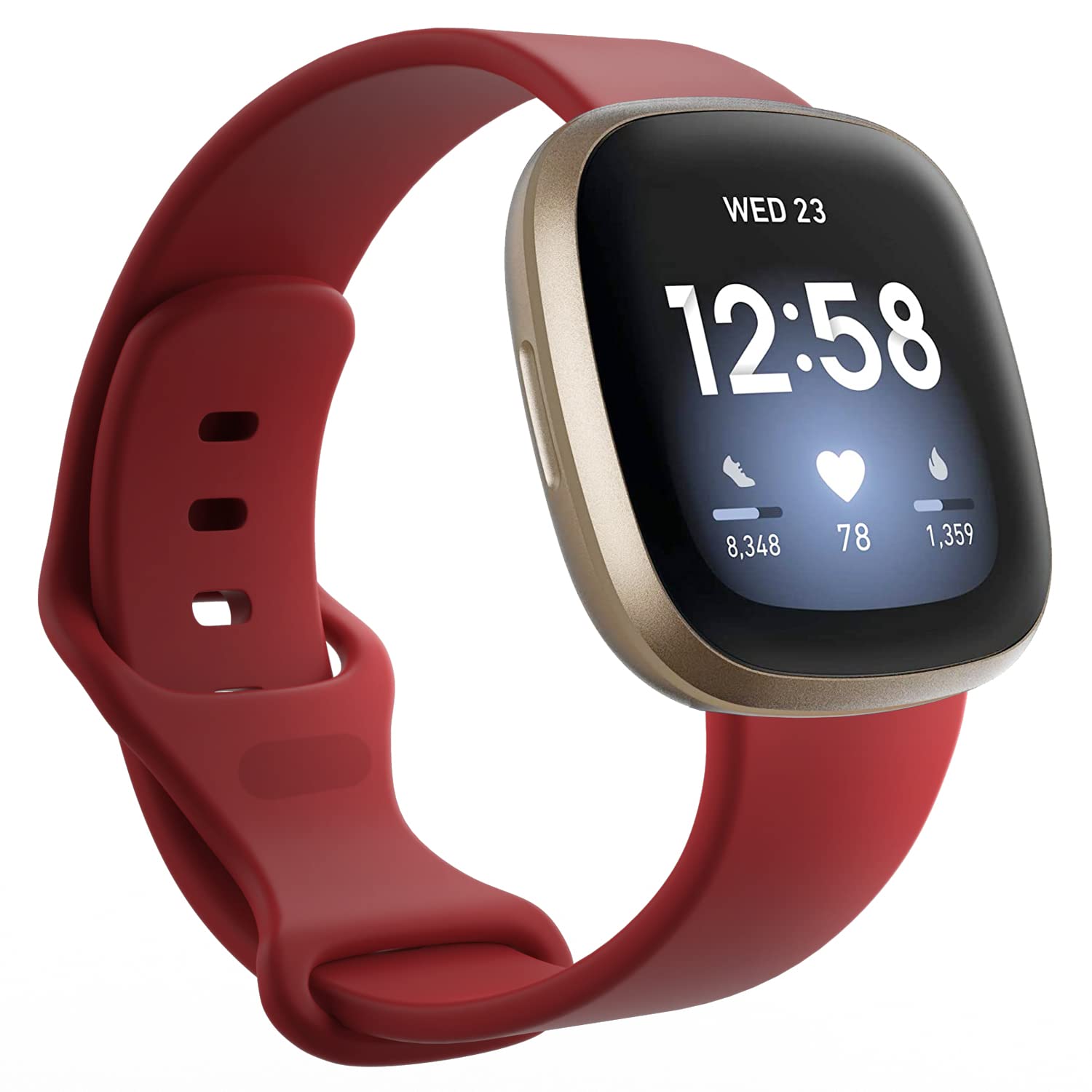 Red Straps Compatible with Fitbit Sense Straps/ Fitbit Versa 3 Wristbands Soft Silicone Replacement Watch Bands for Women Men UK, Accessories Straps for Fit bit Sense/ Versa 3 for Small Wrist Size