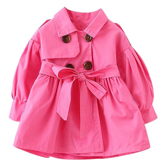 Baby Mädchen Junge Kleidung Feste Gürtel, Knöpfe, Trench Wind Coat Tops Outfits