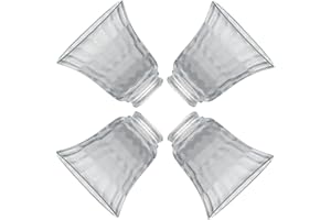 YELOKIE Premium Ceiling Fan Light Covers, Hammered Style Bell Glass Shade, Standard 2-1/8" Fitter Size, Set of 4