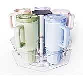 Bakzon Water Bottle Organizer for Stanley 20/30/40oz, Rotating Stanley Cup Organizer Holder, Tumbler Bottle Organizer for Stanley Simple Modern Owala Yeti, Tumbler Lazy Susan, Clear