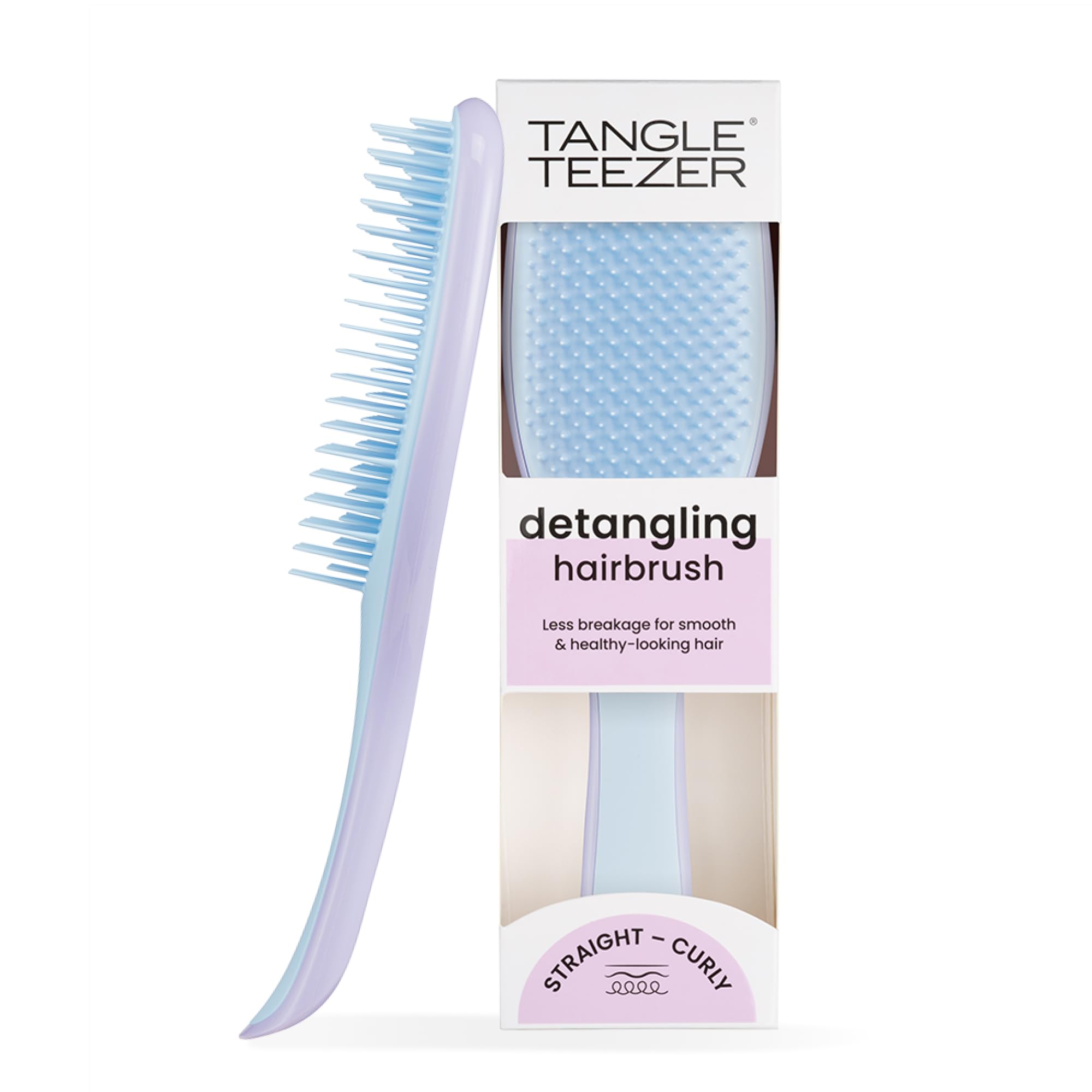 Tangle Teezer Ultimate Detangler Hairbrush - For Wet & Dry Hair - Detangling Brush for All Hair Types - Two-Tiered Teeth Reduce Breakage & Eliminate Knots - Lilac Cloud Blue