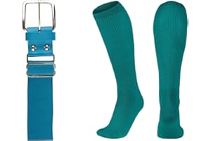 League Outfitters Baseball Belt and Socks Combo Adjustable Baseball/Softball Belt for Youth, Boys, Girls, and Adult