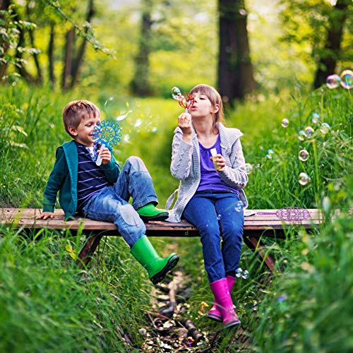 Rainbow Kingdom Bubble Wands Set, Giant Bubble Wands Colorful Bubble Wands Toys Bubble Games for Kids Outdoor Activity Party Favors Wedding Party and Birthday Party