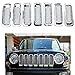 Bestong 7 Pcs Front Grill Insert Grille Cover Trim Kit for 2011-2017 Jeep Patriot (Silver, Mesh Grille)