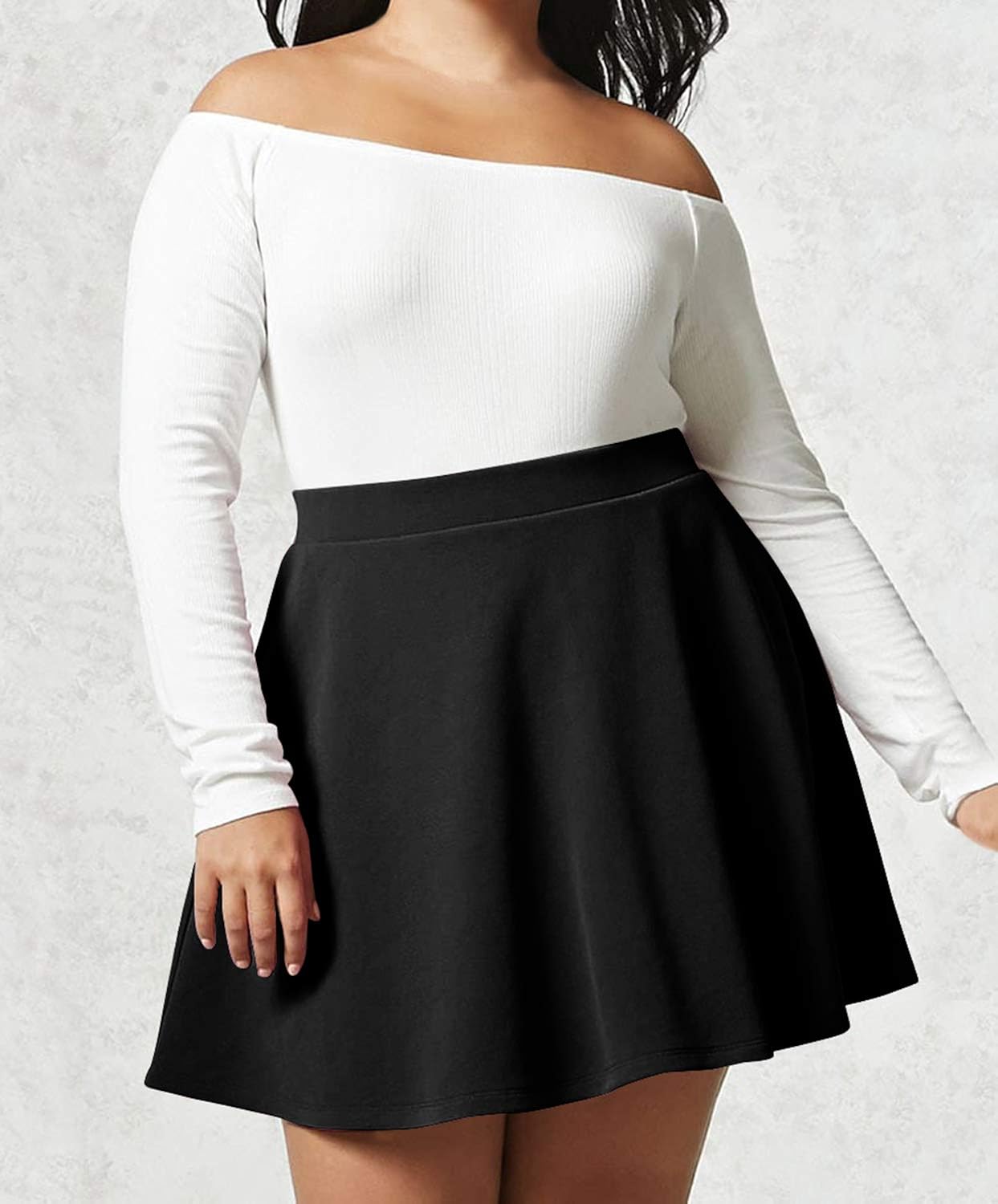 Made by Johnny Women's Basic Versatile Stretchy Flared Casual Mini Skater Skirt XS-3XL Plus Size-Made in USA at  Women’s Clothing store