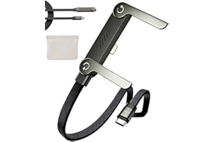 2-in-1 Invisible Holder Charger Cable – 240W Fast Charging Cord with Built-in Phone Stand, Comfortable Round Curved Handle (B