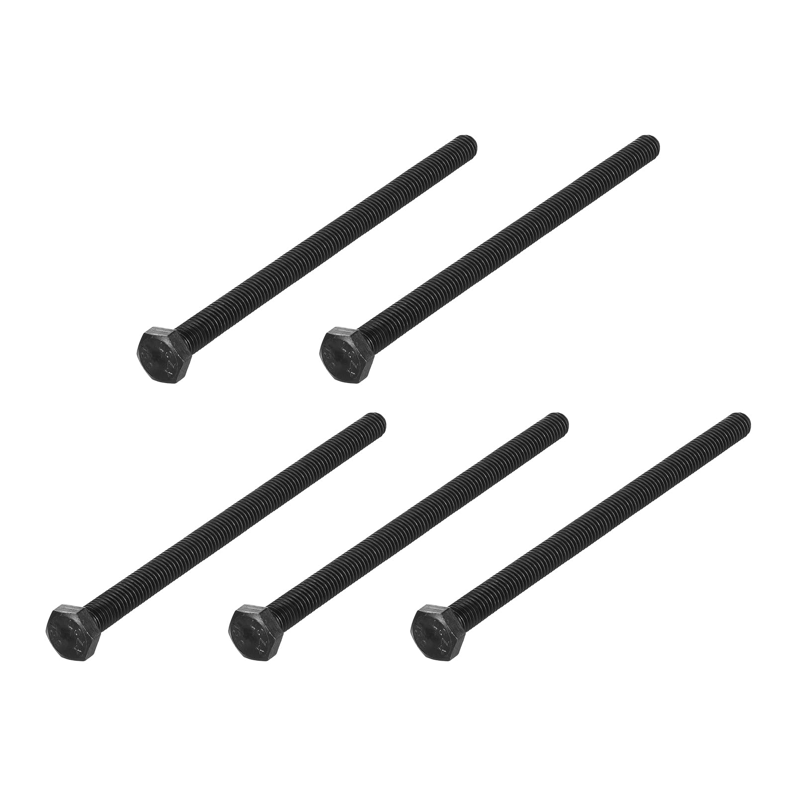 METALLIXITY Hex Bolts (M8-1.25x120mm) 5Pcs, Carbon Steel Fully Threaded Black Oxide, Coarse Thread UNC Hex Head Screw Bolt - for Furniture Repair