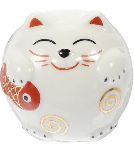 Amazon.com : Lucky Cat Piggy Bank 6 inch Cute Maneki Neko Japanese
