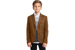ACAMZ Boys Suede Blazer Suit Jacket for Kids Leather Christmas Outfit Vintage Coats Toddler Formal Wear Casual Coat Wedding