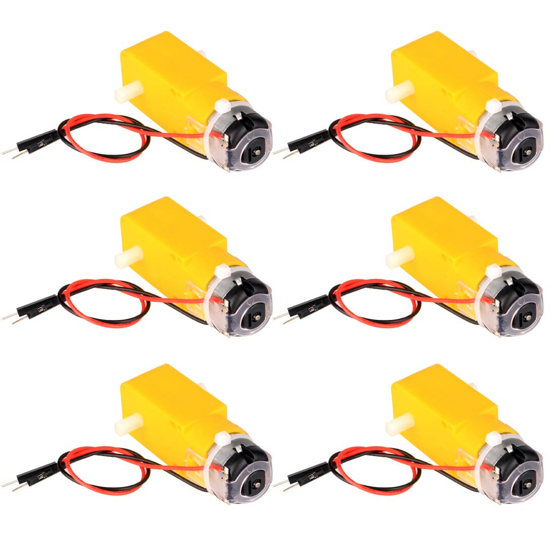 Gebildet 6pcs DC3V-12V DC Prewired Geared Motor for Four-wheel Drive Toy Car/Robotic Body/Aircraft Toys.Batch Number:Double Axis 1:48