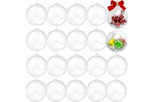 HIDREAS 20 Pcs Clear Christmas Ornaments Plastic Fillable Christmas Ball Ornaments DIY Crafts for Christmas, New Year, Holiday, Wedding and Home Decor (8cm)
