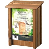 North States - Outdoor Bat House for Mosquito Control with 3 Roosting Chambers, Holds 75 Brown Bats - Natural Wood