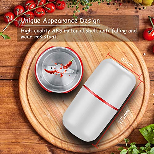 Electric Coffee Grinder, 120g Large Capacity Spice Grinder with Stainless Steel Blade, One-Press Operation, 150W Powerful Multifunctional Grinder for Coffee Beans, Nuts, Seeds, Peanuts, Grains, Herbs