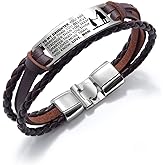 COMTRUDE To My Daughter Bracelets, Stainless Steel Girl Wristband, Daughter Bracelet From Mom, Daughter Gift (Brown)