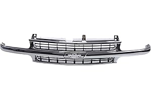 JustDrivably Front Grille Grill Chrome Shell With Black Insert Compatible With Chevrolet Silverado 1500 2500 1999-2002 & Suburban 1500 2500 & Tahoe 2000-2006