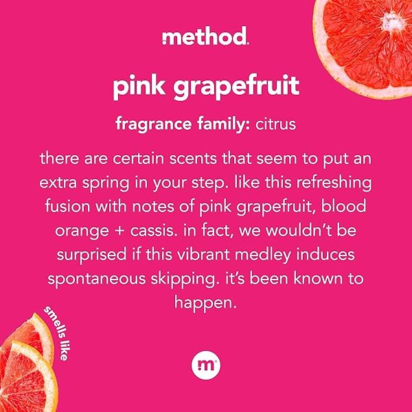 METHOD ALL-PURPOSE CLEANER, PINK GRAPEFRUIT, PERFECT FOR MOST COUNTERS, TILES, STONE, AND MORE, 28 OZ SPRAY BOTTLE