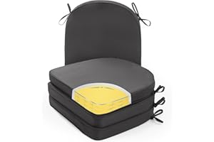 Focuprodu Outdoor Chair Cushions 17x16in. Stain-Resistant and Durable Patio Chair Cushions Set of 4. Comfortable Non-Slip Chair Cushions for Outdoor Furniture. (Anthracite)