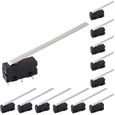 Litoexpe 12pcs Micro Limit Switch with Long Straight Lever | SPDT, 5A, 3 Pin, for Industrial Applications
