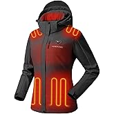 Venustas Women's Heated Jacket with Battery, 20 Hours Warmth, Waterproof Insulated Heated Coat with Detachable Hood