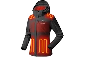 Venustas Women's Heated Jacket with Battery, 20 Hours Warmth, Waterproof Insulated Heated Coat with Detachable Hood