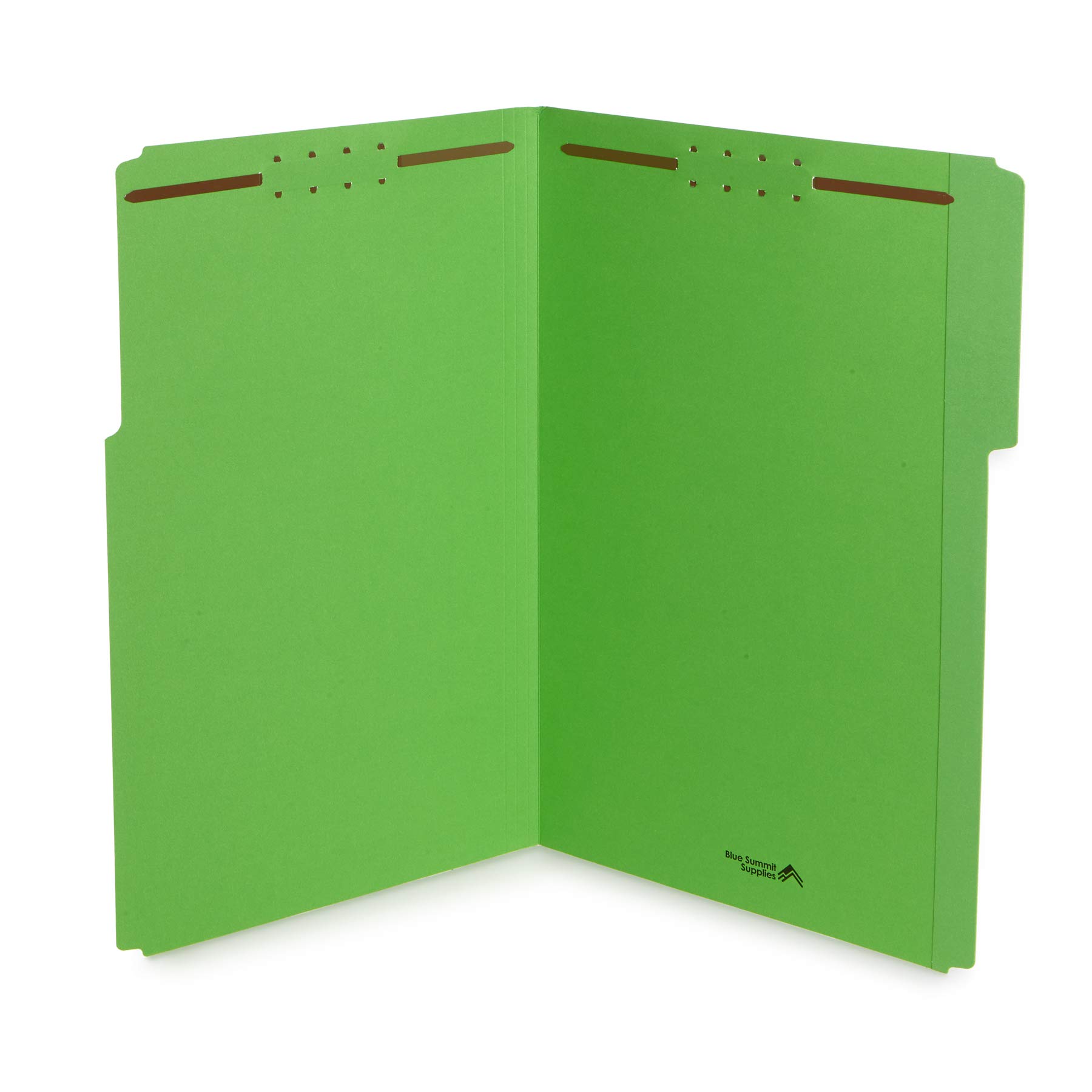 Photo 1 of Blue Summit Supplies Green File Folders with Fasteners, Legal Size, 1/3 Cut Reinforced Tabs, Durable 2 Prongs, Designed to Organize Standard Medical or Law Files, 50 Pack