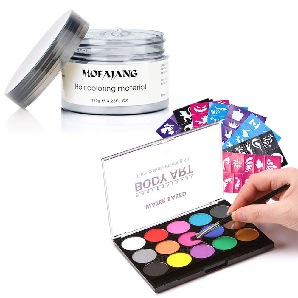 MOFAJANG Silver Grey Hair Wax with VOLLUCK Face and Body