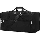 LONALIA 25 in Large Travel Duffel Bag for Men - 56L Roomy Weekender Bag with Trolley Sleeve (Black)
