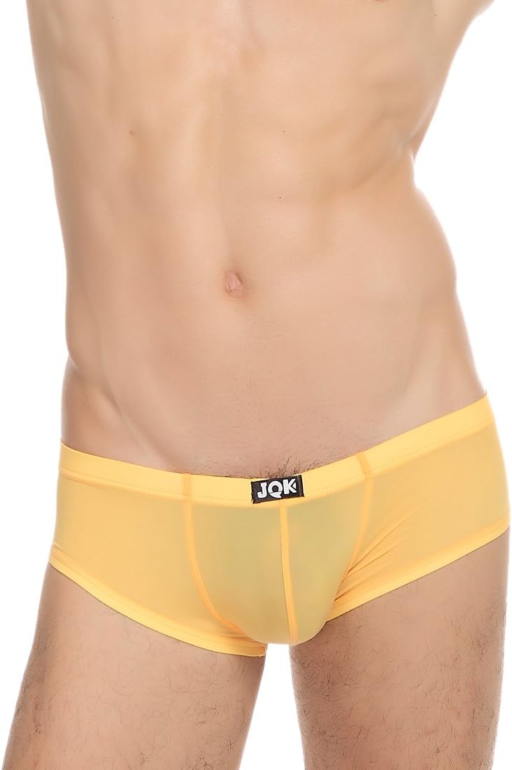 Sexy Men's Boxer Briefs Mini Low Rise Smooth Underwear Large Yellow