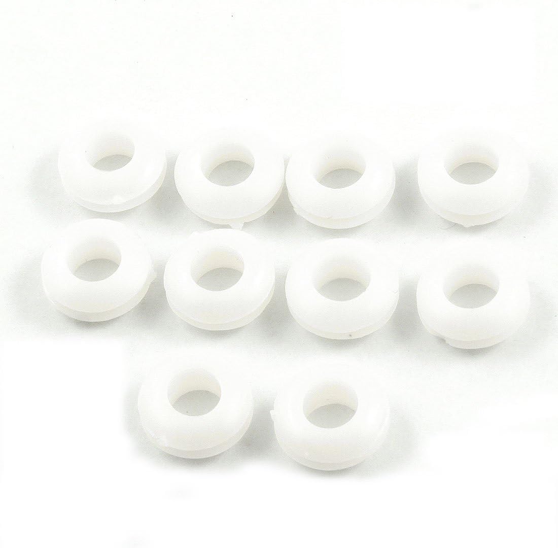 Dcolor 10 Pcs 8mm Inside Diameter Wearing Resistant Rubber Grommets White