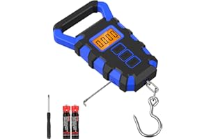 ORIA Fish Scale Digital, Fishing Scale, Fish Scale with Ruler, 50kg/110lb Electronic Digital Luggage Scale, Waterproof, Backl