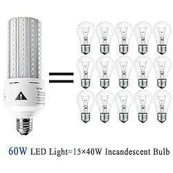 2 Pack 500W Equivalent LED Light Bulb 7500 Lumen