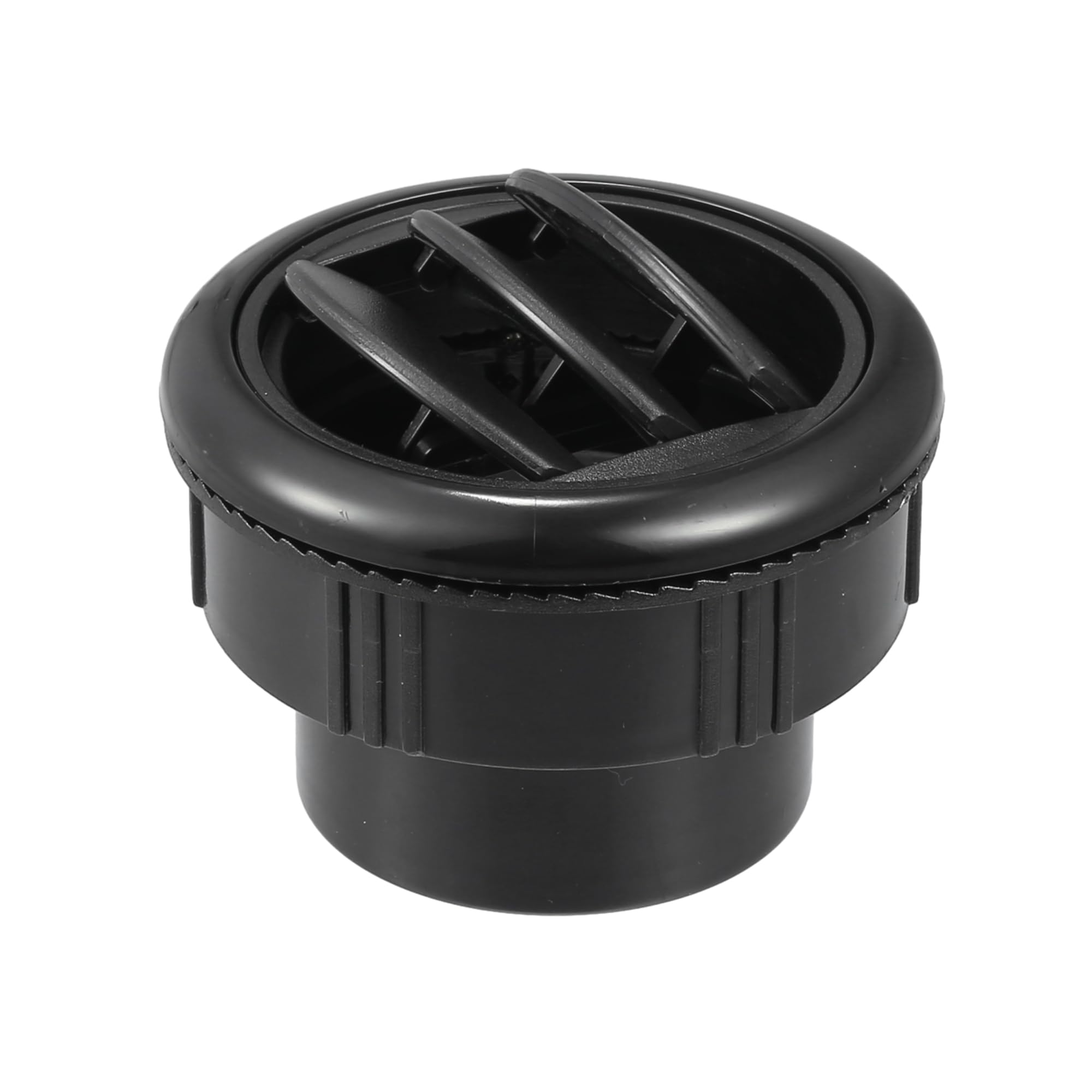 X AUTOHAUX 87mm 75mm Round Black AC Air Condition Vent Outlet Universal for RV Bus Boat Yacht Caravan with Connecting Pipe