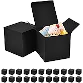 Aosric 24 Pack Black Gift Boxes 4x4x4 In – Premium Thick Cardstock Gift Box with Lids & Base Support – Small Party Favor Boxes for Wedding, Birthday, Baby Shower, Holiday Gifts