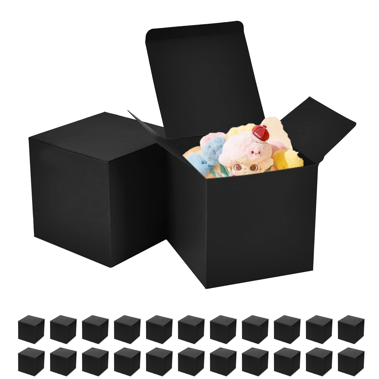 Photo 1 of Aosric 24 Pack Black Gift Boxes 5x5x5 In – Premium Thick Cardstock Gift Box with Lids & Base Support – Small Party Favor Boxes for Wedding, Birthday, Baby Shower, Holiday Gifts
