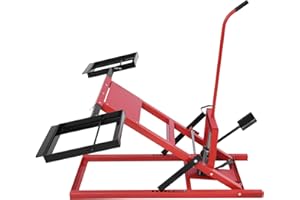 QUSKLISU Lawn Mower Lift, 29 Inch Lawn Mower Lift Tool Adjustable Movable Lawn Mower Lift Solid Carbon Steel Lawnmower Lifting Machine for Riding Lawn Mower, Zero Turn Lawn Mowers (Regular Orange)