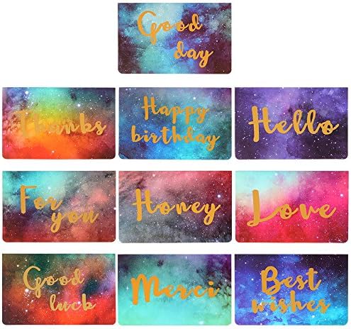 Jiulyning Thank You Note Cards Set Bulk Blank On the Inside 10 Starry Star Thank you Designs Include 20 Greeting Cards and Kraft Envelopes - 3.3x5 Inches