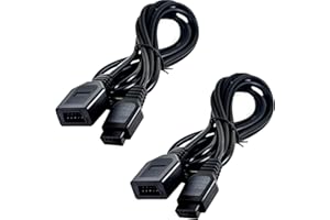 whiteeeen 2pcs 9 Pin Controller Extension Cord Cable for Sega Genesis MD Mega Drive 1 2 3 Controller Cable 6FT Length