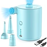 Portable Air Mattress Pump for Inflatables: 4000mAh USB Rechargeable Air Mattress Pump with 3 Nozzles - Cordless Inflator/Def