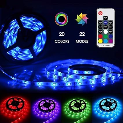 LED Strip 5M, Zknen® LED Licht Streifen RGB 150LEDs Selbstklebend, Fernbedienung Led Stripes Lichtband Leiste Band Beleuchtun