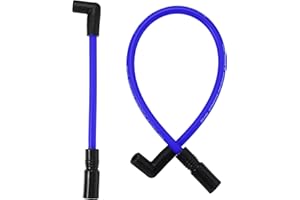 Motoforti 2 Pcs 10.4mm 10mm Spark Plug Wire Kit for Harley Davidson Big Twin FXD Dyna 2000-2017 for Harley-Davidson Softail 1999-2017 Spark Plug Wires Motorcycle DYNA-409BL Blue Silicone