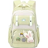Mildame Kawaii School Backpack for Teen Girls, Cute Bookbags for Elementary Middle School, Multiple Pockets Girls Daypack with Accessories
