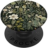 Olive Green Boho Botanical Wildflowers PopSockets Adhesive PopGrip