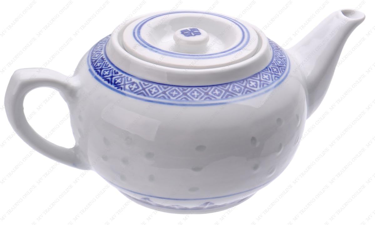 M v Trading Chinois Traditionnel Porcelaine Bleu Et Blanc Riz Motif 