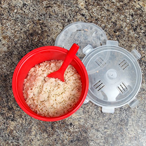 HomeX Microwave Rice Cooker, 10 Cup Cooker is BPA Free, EasyToUse