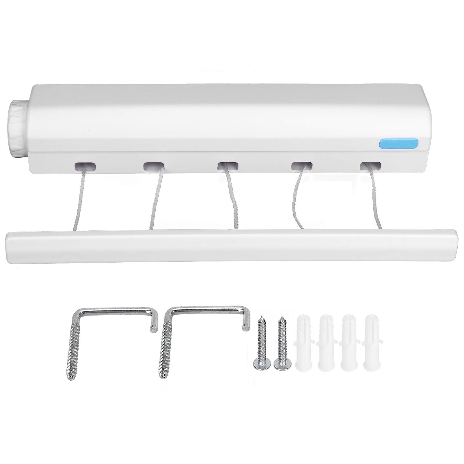 Retractable Indoor Washing Line,Retractable Clothesline Telescopic Indoor Outdoor Wall Mounted Clothes Dryer Line Drying Rope Hanger 4Line or 5Line(5 Lines)