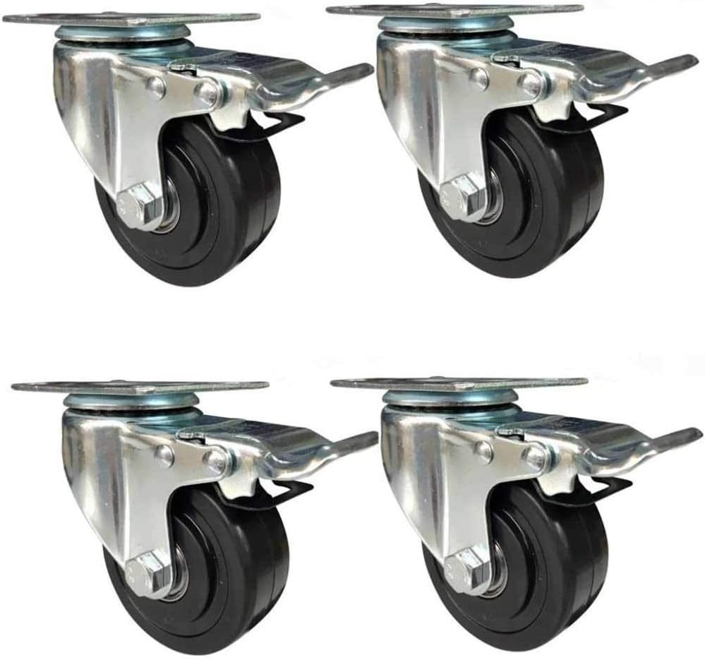 YUANP Ruedas Giratorias Ruedas con Frenos Placa De Montaje Engrosada