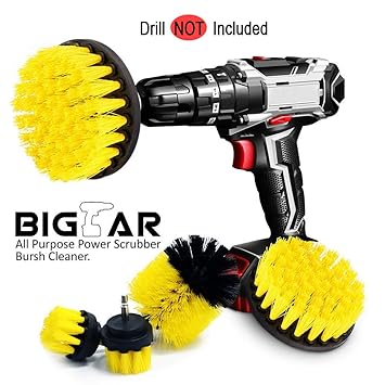 Bigear Bohrmaschine Bürstenaufsatz, 5 PCS Bohrbürsten Befestigung Scrubber Reinigung Kit zum Reinigen der Autodusche Fliesenr