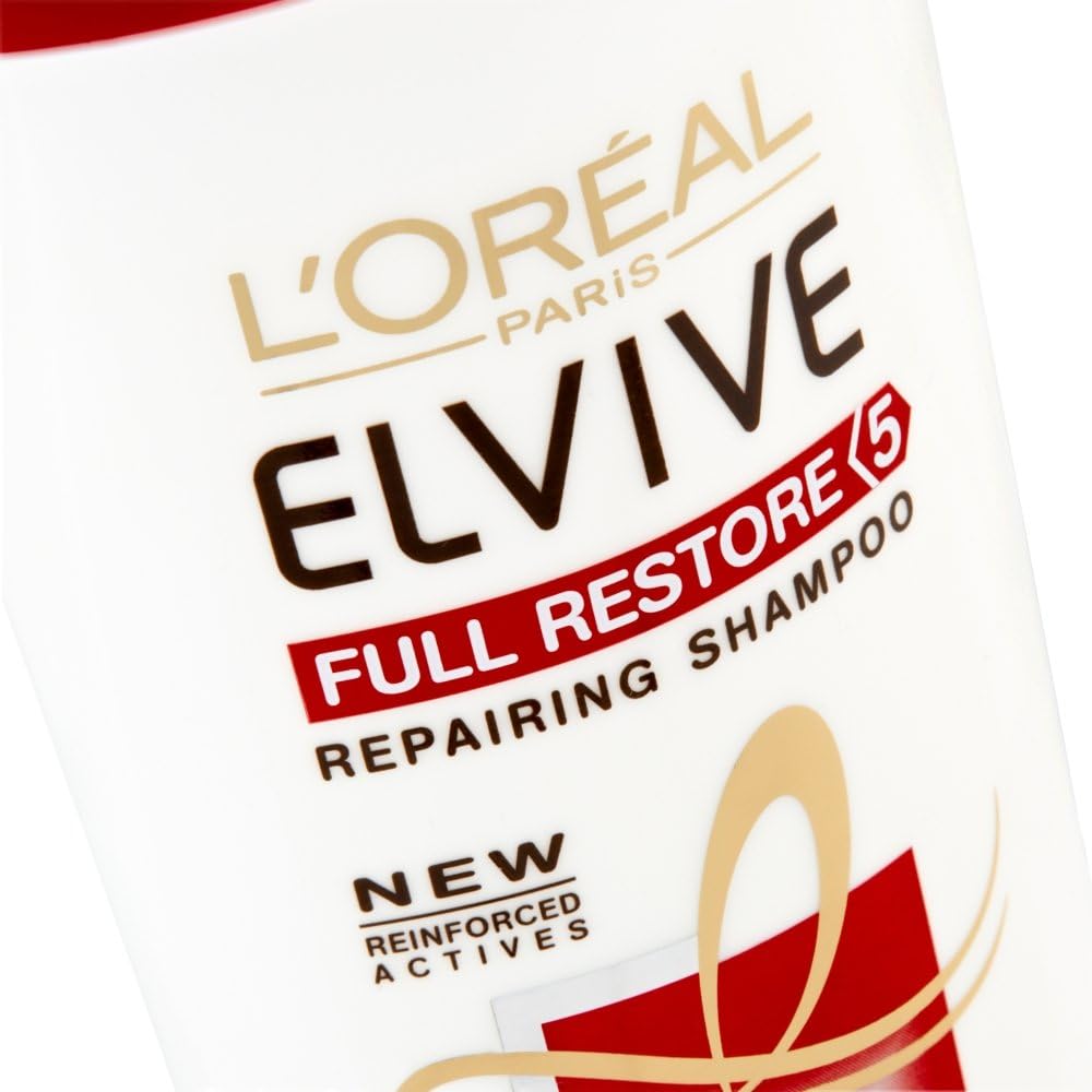 L'Oreal Elvive Full Restore 5 Damaged Hair Shampoo, 400ml, Orange, 400 ml (Pack of 1) - Image 3