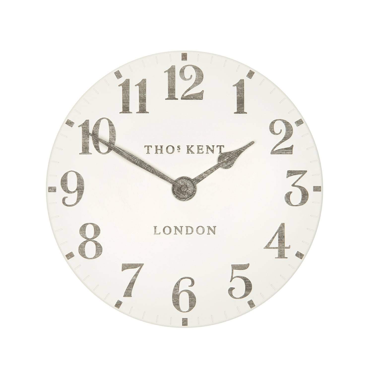 Thomas Kent Arabic Design Limestone White Wall Clock - 12" London
