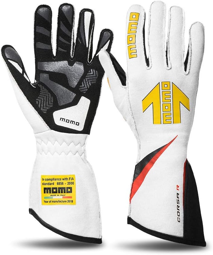 white racing gloves